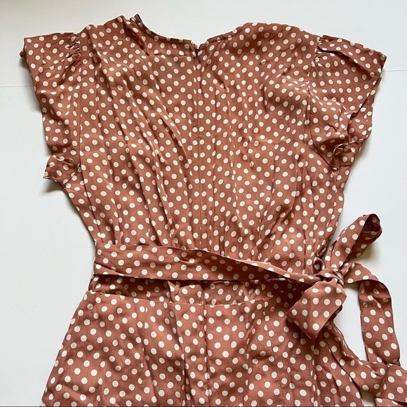 Revolve Privacy Please Jumpsuit Wilmot Polka Dot in Yvonne Pink & White Sz S - Picture 8 of 10